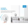 Midea Stand fan, 48W, 40cm, 8 Speeds, 8H timer, LED display, electric control with remote