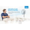 Midea Stand fan, 48W, 40cm, 8 Speeds, 8H timer, LED display, electric control with remote