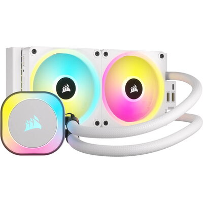 CORSAIR iCUE LINK H100i RGB White AIO, 240mm Radiator, Liquid CPU Cooler