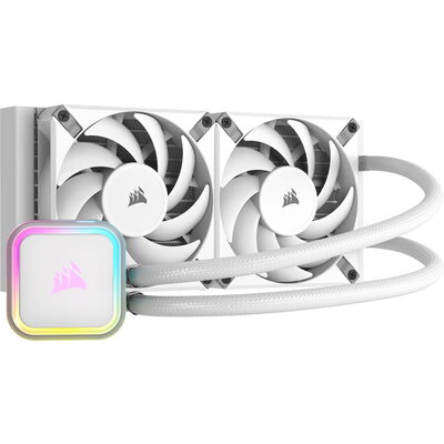 Corsair iCUE H100i RGB ELITE Liquid CPU Cooler - white, 277mm x 120mm x 27mm radiator, EAN: 0840006600282