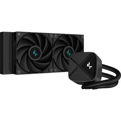 DeepCool LS520S Zero Dark, 360mm CPU Liquid Cooler, 2x120mm ARGB PWM Fans, Anti-Leak Technology, Black, LGA 1700/1200/1151/1150/