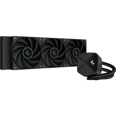 DeepCool LS720S Zero Dark, 360mm CPU Liquid Cooler, 3x120mm ARGB PWM Fans, Anti-Leak Technology, Black, LGA 1700/1200/1151/1150/