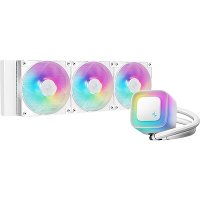 DeepCool LE360 WH V2, 360mm CPU Liquid Cooler, 3x120mm PWM ARGB Fans, ARGB block, White, LGA1851/1700/1200/1151/1150/1155, AMD A