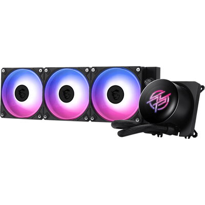 MSI MPG CORELIQUID P13 360, 3x120mm Pre-installed CycloBlade 9 ARGB Daisy Chain Fans, 2.1-inch LCD screen, Copper Base, UNI BRAC