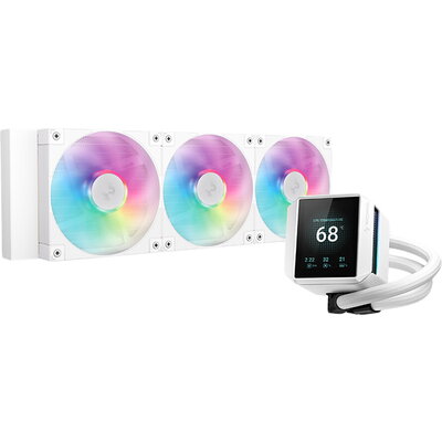 DeepCool MYSTIQUE 360 WH ARGB, 360mm CPU Liquid Cooler, 2.8" LCD screen, 3x120mm PWM ARGB Fans, Fluid Dynamic Bearing, Whit