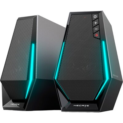 Edifier G1500 2.0 Audio System, BT V5.3, USB, AUX, 2.5-inch Drivers, RGB Lighting, 5W (RMS), Black