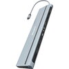 CANYON DS-90, 14 in 1 hub, with Type C female *2,Type C male *1:max 10Gbps,USBA*3:max 10Gbps,DP*1，VGA*1,SD card slot*1,TF card s