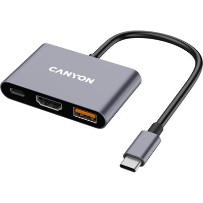 CANYON hub DS-4 3in1 USB-C Grey