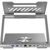 Canyon Laptop stands with hub, TYPE C F to HDMI2.0+2USB3.0+USBC3.0+RJ45+PD, TYEP C TO C cable 1m white with Emarker: HUSB332A, M