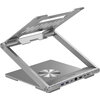 Canyon Laptop stands with hub, TYPE C F to HDMI2.0+2USB3.0+USBC3.0+RJ45+PD, TYEP C TO C cable 1m white with Emarker: HUSB332A, M