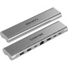 Canyon Laptop stands with hub, TYPE C F to HDMI2.0+2USB3.0+USBC3.0+RJ45+PD, TYEP C TO C cable 1m white with Emarker: HUSB332A, M