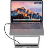 Canyon Laptop stands with hub, TYPE C F to HDMI2.0+2USB3.0+USBC3.0+RJ45+PD, TYEP C TO C cable 1m white with Emarker: HUSB332A, M