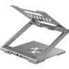 Canyon Laptop stands with hub, TYPE C F to HDMI2.0+2USB3.0+USBC3.0+RJ45+PD, TYEP C TO C cable 1m white with Emarker: HUSB332A, M