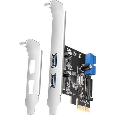 AXAGON PCEU-232RS PCIe card - 2+2x USB 5Gbps port, SATA power, Renesas PD720201, SP & LP