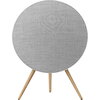 Beosound A9 5th Gen Speaker Natural Alu (Back Grey Mist/Cover Kvadrat Light Grey/Legs Oak)