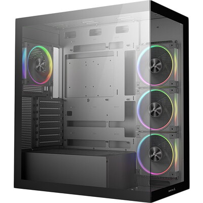 DeepCool CG580 4F V2, Mid Tower, Mini-ITX/Micro-ATX/ATX, Rear Connector support, 2xUSB3.0, 1x Type-C Gen2, 1xAudio, 3x120mm ARGB