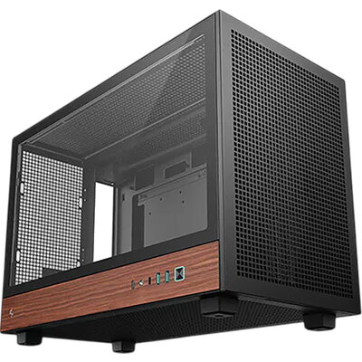 DeepCool CH260 WOOD, Mini Tower, Mini-ITX/Micro-ATX, 2xUSB3.0, 1xType-C Gen 2, 1xAudio, Mesh Panel, Black, 2Y, R-CH260-BKNWM0-G-