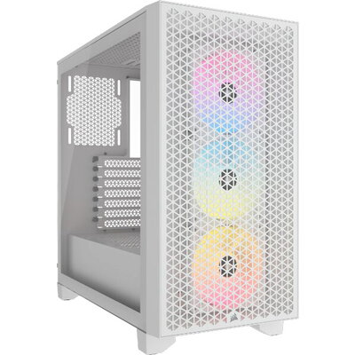 Corsair 3000D RGB Tempered Glass Mid-Tower, White