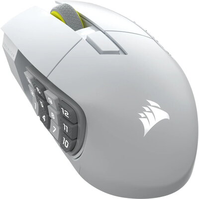 CORSAIR SCIMITAR ELITE WIRELESS SE Gaming Mouse, Wireless, White, 33000 DPI, Optical