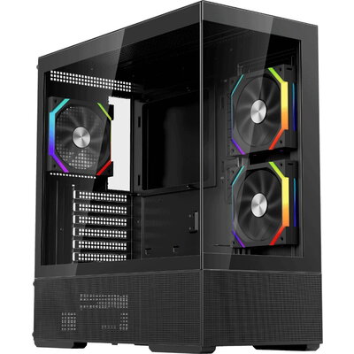 1stPlayer Кутия Case ATX - Crystal Vision CV7 Black - 5 x 120 mm included