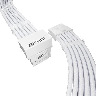 1stPlayer модулен кабел Custom Sleeved Modding Cable White - PCIe 5.0 12VHPWR M/M