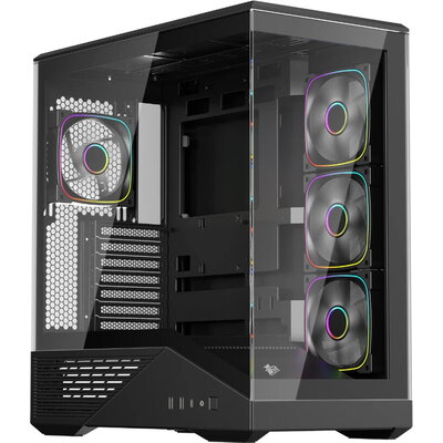 1stPlayer кутия Case ATX - GM7 Black - 4 x 120 mm A-RGB fans included, USB-C