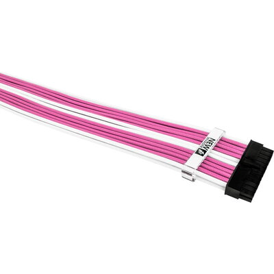 1stPlayer комплект удължителни кабели Custom Modding Cable Kit Pink/White - ATX24P, EPS, PCI-e