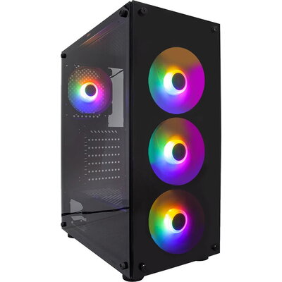 1stPlayer Кутия Case ATX - Fire Dancing V3-B RGB - 4 fans included