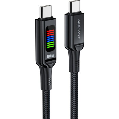 Acefast Кабел USB-C to USB-C Cable 100W 1.2m with LED display - C7-03 - Black