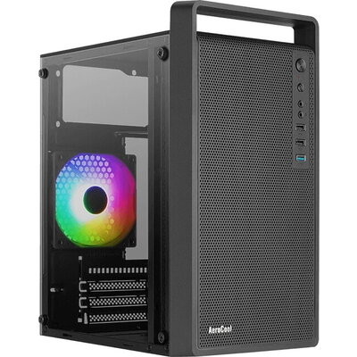 AeroCool кутия Case mATX - CS-109-G-BK-v1 - FRGB, Tempered Glass