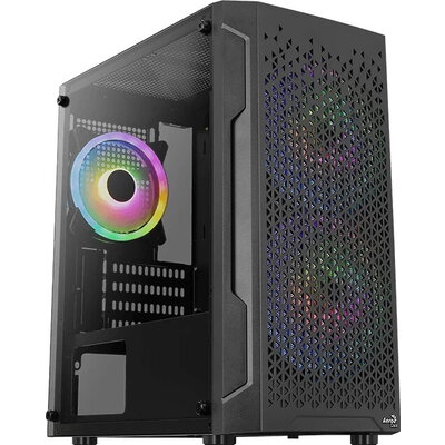 AeroCool кутия Case mATX - Trinity Mini-G-BK-v3 - 3 fans included, Tempered Glass