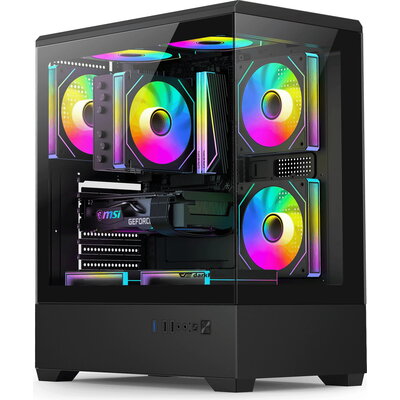 Aigo кутия Case ATX - C365 Black - 3 x 120 mm A-RGB fans included