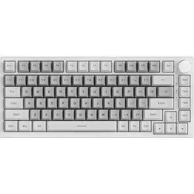 Геймърска механична клавиатура Ajazz AK820 - Mille feuille Yellow Switches [Linear], White Gray Light