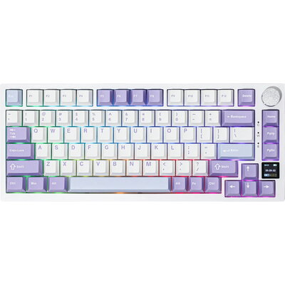 Ajazz геймърска механична клавиатура AK820 PRO - Flying Fish [Linear] US, Purple