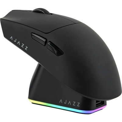Ajazz професионална геймърска мишка AJ139P V3 MC - Wireless Gaming Mouse - 1K, Magnetic Charging Dock, Black