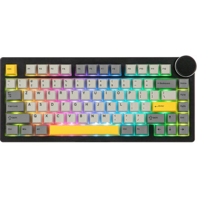 Геймърска механична клавиатура Ajazz AK820 V2 - Arctic Isle Magnetic Switch, Black, Gray, Yellow