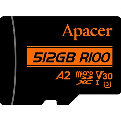 Apacer карта памет microSDXC 512GB UHS-I U3 V30 A2 Class 10, Adapter