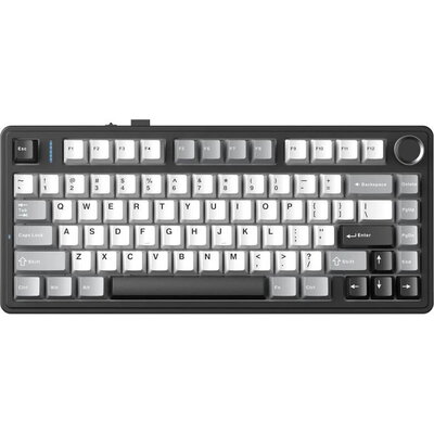 Aula геймърска механична клавиатура F75HE - Black King Magnetic Switch [Linear] Black, Gray