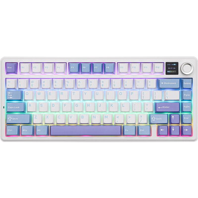 Aula геймърска механична клавиатура F75 MAX - Reaper Switch [Linear] White, Blue, Purple