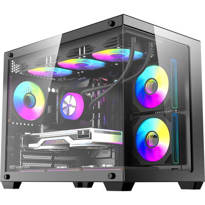 Darkflash кутия Case mATX - B275 PRO Black - 6 x 120 mm Infinity Mirror A-RGB