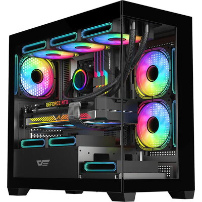 Darkflash кутия Case mATX - DS900M Black - 6 x 120 mm Infinity Mirror A-RGB