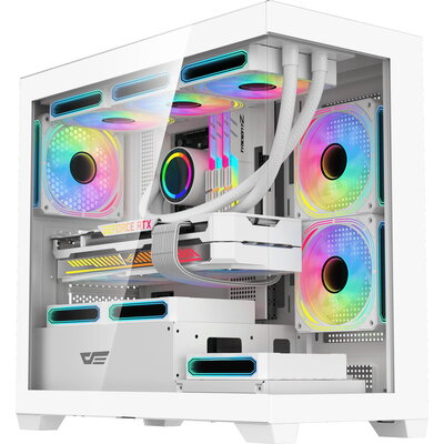 Darkflash кутия Case mATX - DS900M White - 6 x 120 mm Infinity Mirror A-RGB