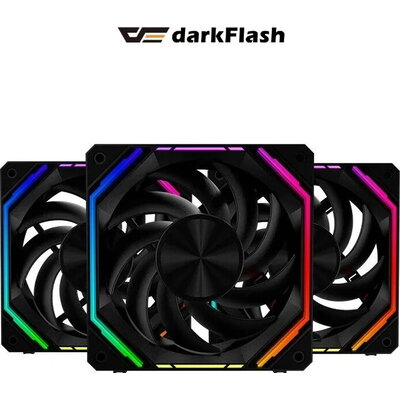 Darkflash Комплект вентилатори Fan Pack 3-in-1 3x120mm - INF32 Black, Daisy-Chain, Infinity Mirror, A-RGB