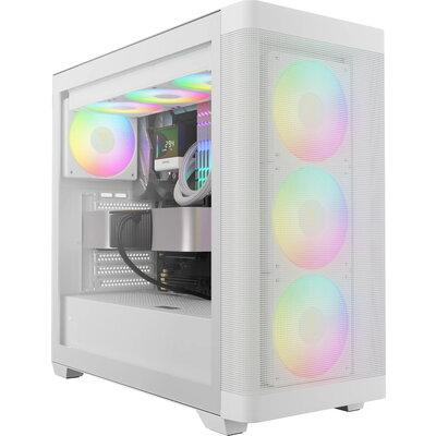 Кутия Gamdias E-ATX - ATHENA M3 White - USB-C, 4 x 120 mm A-RGB, Mesh, Tempered Glass