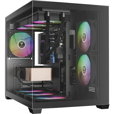 Кутия Gamdias AURA GC10M - 3x 120 mm A-RGB, Tempered Glass