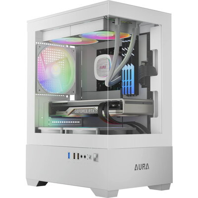 Кутия Gamdias AURA GC9M White - 3x 120 mm A-RGB, Tempered Glass