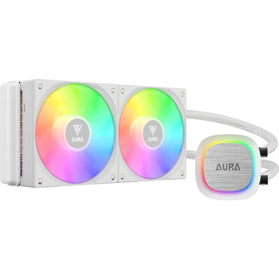 Gamdias водно охлаждане Water Cooling 240mm - AURA GL240 v2 White, aRGB