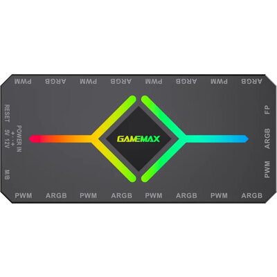 Gamemax разклонител за вентилатори Fan Hub - V4.0 PWM ARGB Hub + Controller Black