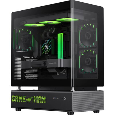 Gamemax кутия Case ATX - N90 BG - Addressable RGB, Modular Dual-Chamber