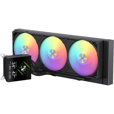 Gamemax водно охлаждане Water Cooling GLACIER 360 LCD BK - Addressable RGB